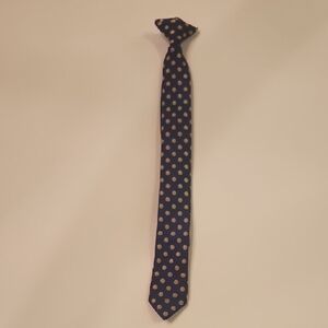 Navy Blue Polka Dot Clip On Tie
